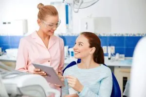 female dentist and female patient